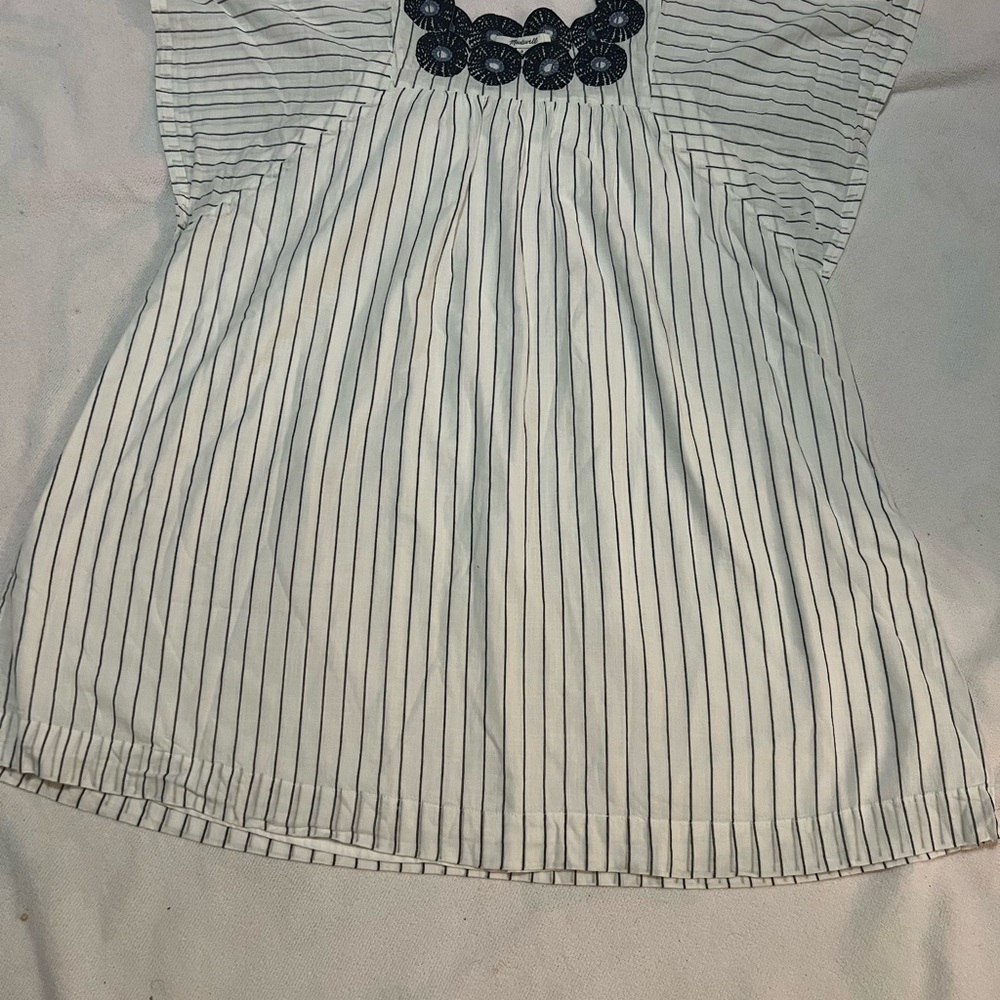Madewell White and Black Striped Mini Dress